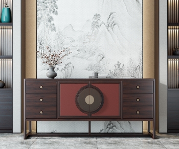 New Chinese Style Entrance Cabinet-ID:289629947