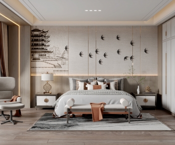 New Chinese Style Bedroom-ID:393107893