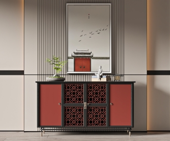 New Chinese Style Entrance Cabinet-ID:384902008