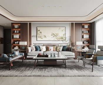 New Chinese Style A Living Room-ID:861998083