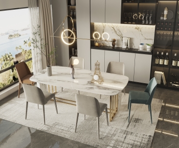 Modern Dining Table And Chairs-ID:814625022