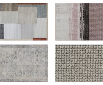 现代灰咖色抽象图案地毯组合-ID:432053095