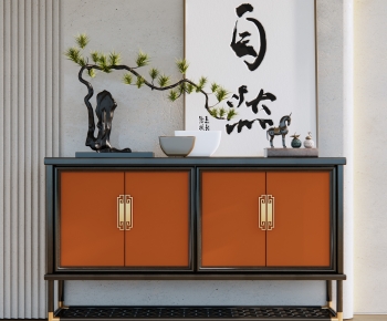 New Chinese Style Entrance Cabinet-ID:254888064