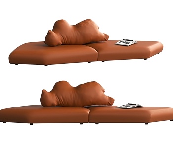 现代皮质一字型沙发-ID:100100037