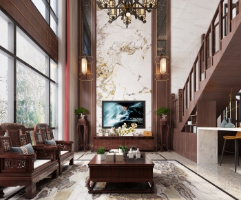 New Chinese Style A Living Room-ID:870310072