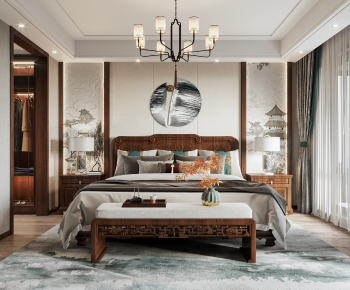 New Chinese Style Bedroom-ID:675019984