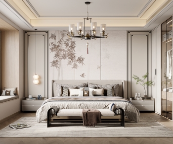New Chinese Style Bedroom-ID:409995087