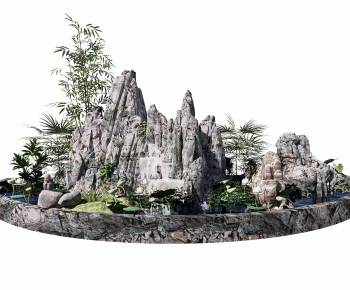 新中式假山石头水景-ID:224184043
