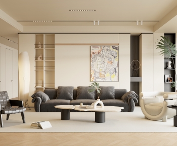 Modern Wabi-sabi Style A Living Room-ID:937374118