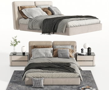 Modern Double Bed-ID:542886027