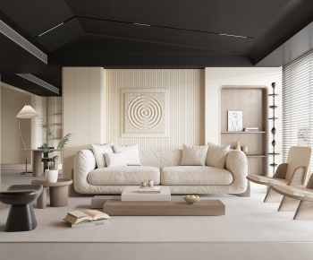 Modern Wabi-sabi Style A Living Room-ID:911108026