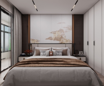 New Chinese Style Bedroom-ID:614885091