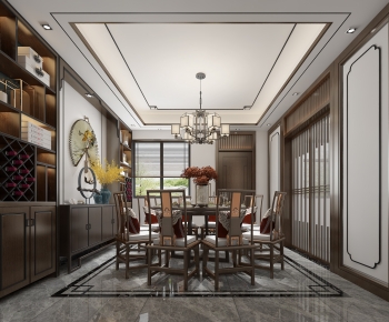 New Chinese Style Dining Room-ID:490653992
