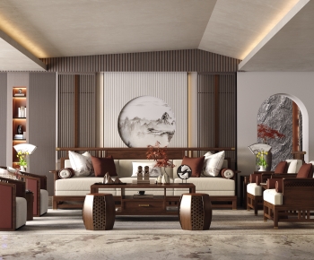 New Chinese Style A Living Room-ID:958800087