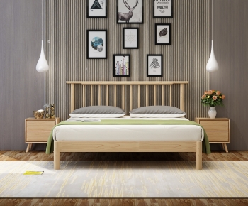 Nordic Style Double Bed-ID:295074948