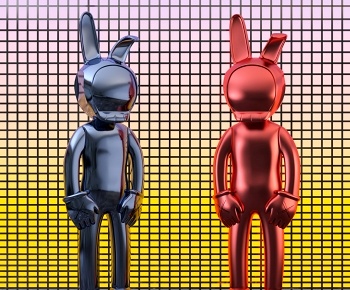 现代潮玩兔子雕塑摆件-ID:176107883