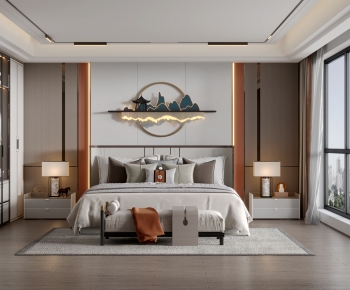 New Chinese Style Bedroom-ID:653655055