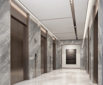 Modern Office Elevator Hall-ID:240402941