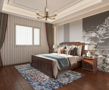 New Chinese Style Bedroom-ID:888453011