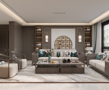 New Chinese Style A Living Room-ID:869789144