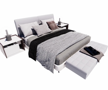 Modern Double Bed-ID:283021937