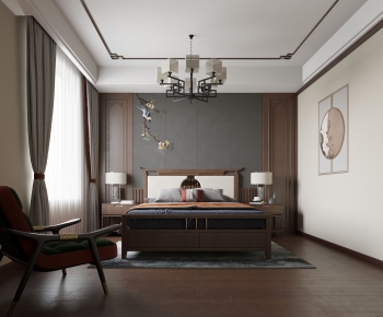 New Chinese Style Bedroom-ID:687552938