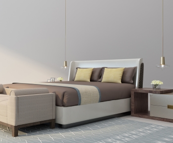 Modern Double Bed-ID:735662944