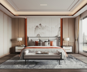 New Chinese Style Bedroom-ID:433896069