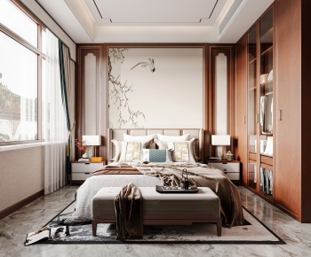 New Chinese Style Bedroom-ID:665396939