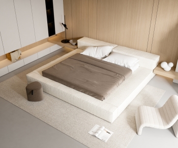 Wabi-sabi Style Double Bed-ID:855387932