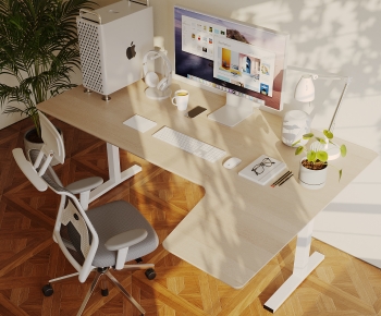 Modern Computer Desk And Chair-ID:539947038