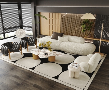 Wabi-sabi Style Sofa Combination-ID:534219037