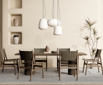 Wabi-sabi Style Dining Table And Chairs-ID:445324901