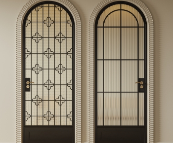 法式拱形玻璃门-ID:596014983