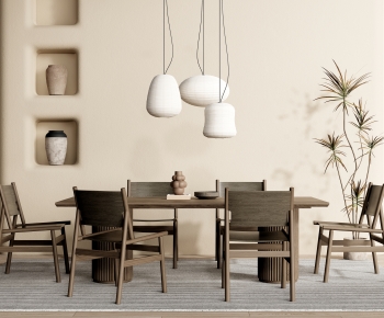 Wabi-sabi Style Dining Table And Chairs-ID:959867007