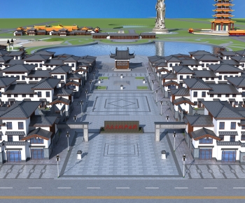 New Chinese Style Architectural Bird's-eye View Planning-ID:920749901