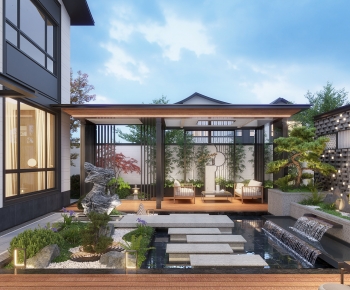 New Chinese Style Courtyard/landscape-ID:982544904