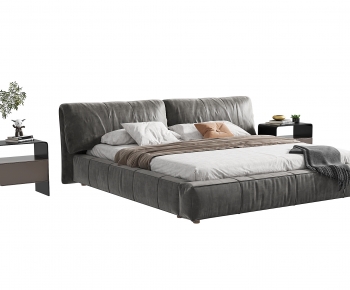 Modern Double Bed-ID:917371996