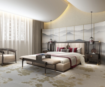 New Chinese Style Bedroom-ID:596981051
