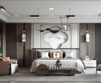 New Chinese Style Bedroom-ID:609889034