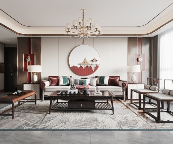 New Chinese Style A Living Room-ID:573533062