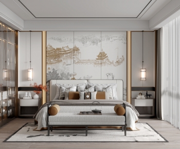 New Chinese Style Bedroom-ID:782636881