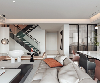 Modern A Living Room-ID:381424908