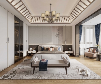New Chinese Style Bedroom-ID:983906981