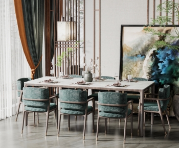 New Chinese Style Dining Table And Chairs-ID:279550612
