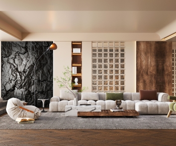 Modern Wabi-sabi Style A Living Room-ID:262178908