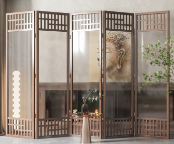 New Chinese Style Glass Screen Partition-ID:328856953