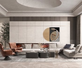 Modern Wabi-sabi Style A Living Room-ID:998435025