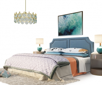 Simple European Style Double Bed-ID:794218067