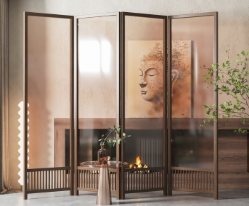 New Chinese Style Glass Screen Partition-ID:824865104